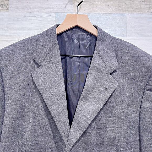 Jhane Barnes Vintage Wool Hopsack Suit Gray 3 Button Mens 42L 36W Pleated Pants - Picture 3 of 13